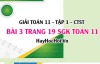 Giải bài 3 trang 19 Toán 11 tập 1 SGK Chân trời sáng tạo
